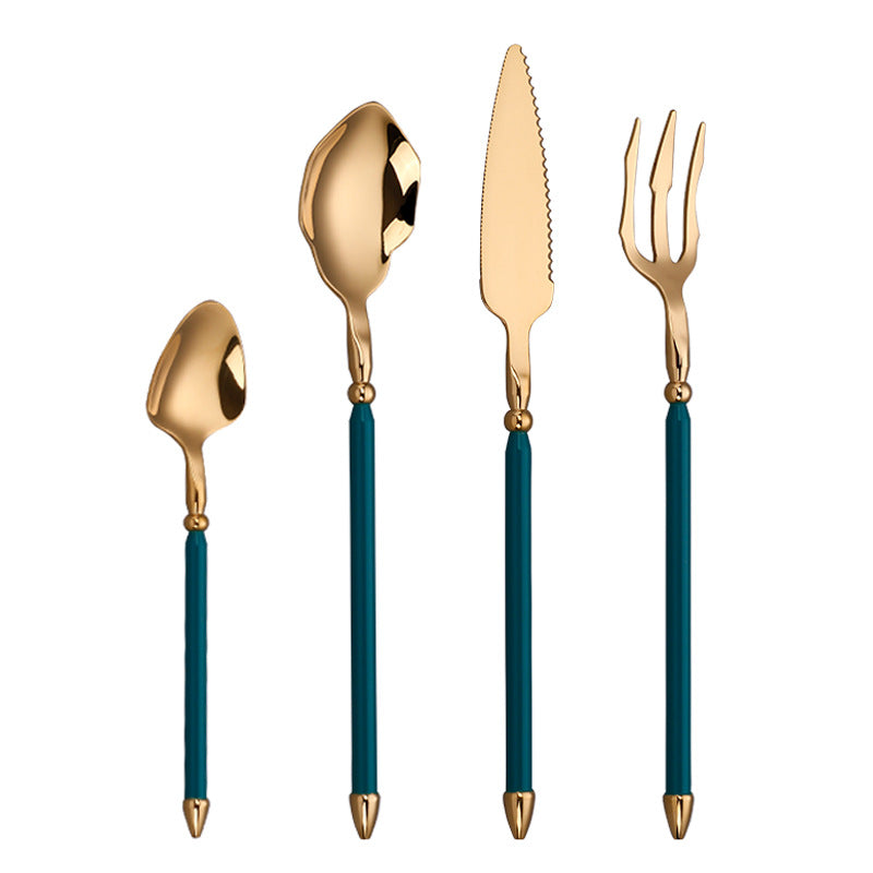 HomiraBloom | Midnight Velvet – 4-Piece Premium Cutlery Set