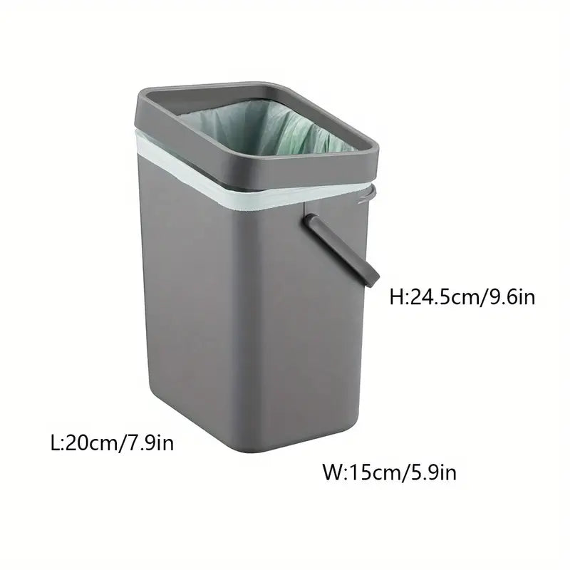 1pc 5L Kitchen Trash Can, Wall Mounted or Hanging Design