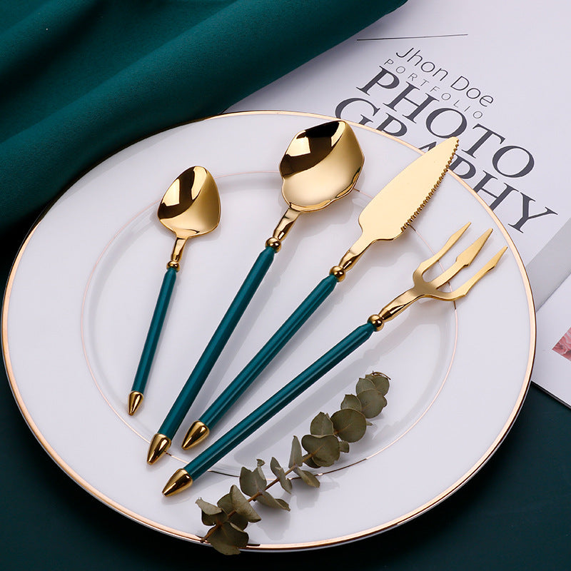 HomiraBloom | Midnight Velvet – 4-Piece Premium Cutlery Set