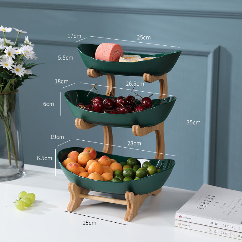 HomiraBloom TierGlaze – Multi-Layer Fruit Rack & Desktop Organizer Tray