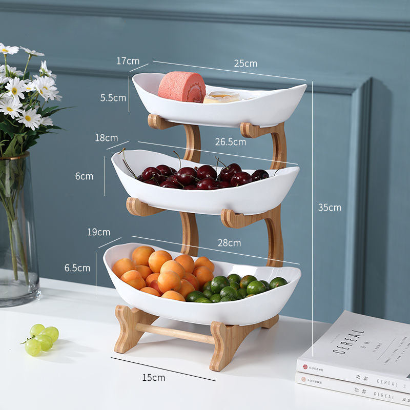 HomiraBloom TierGlaze – Multi-Layer Fruit Rack & Desktop Organizer Tray