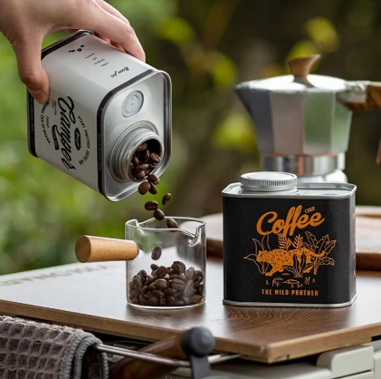 HomiraBloom RetroLock – Coffee Bean Sealed Cans & Tinplate Camping Organizer