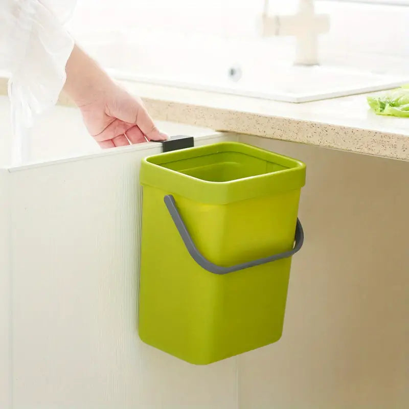 1pc 5L Kitchen Trash Can, Wall Mounted or Hanging Design