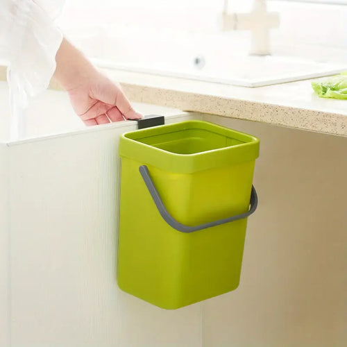 1pc 5L Kitchen Trash Can, Wall Mounted or Hanging Design