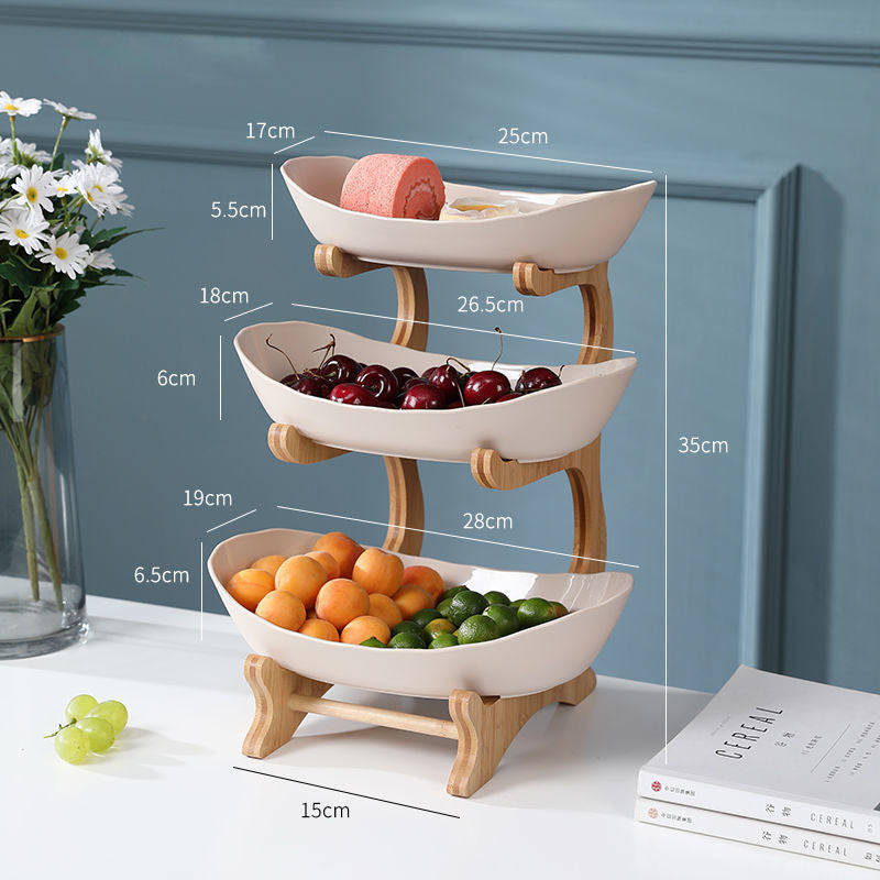 HomiraBloom TierGlaze – Multi-Layer Fruit Rack & Desktop Organizer Tray