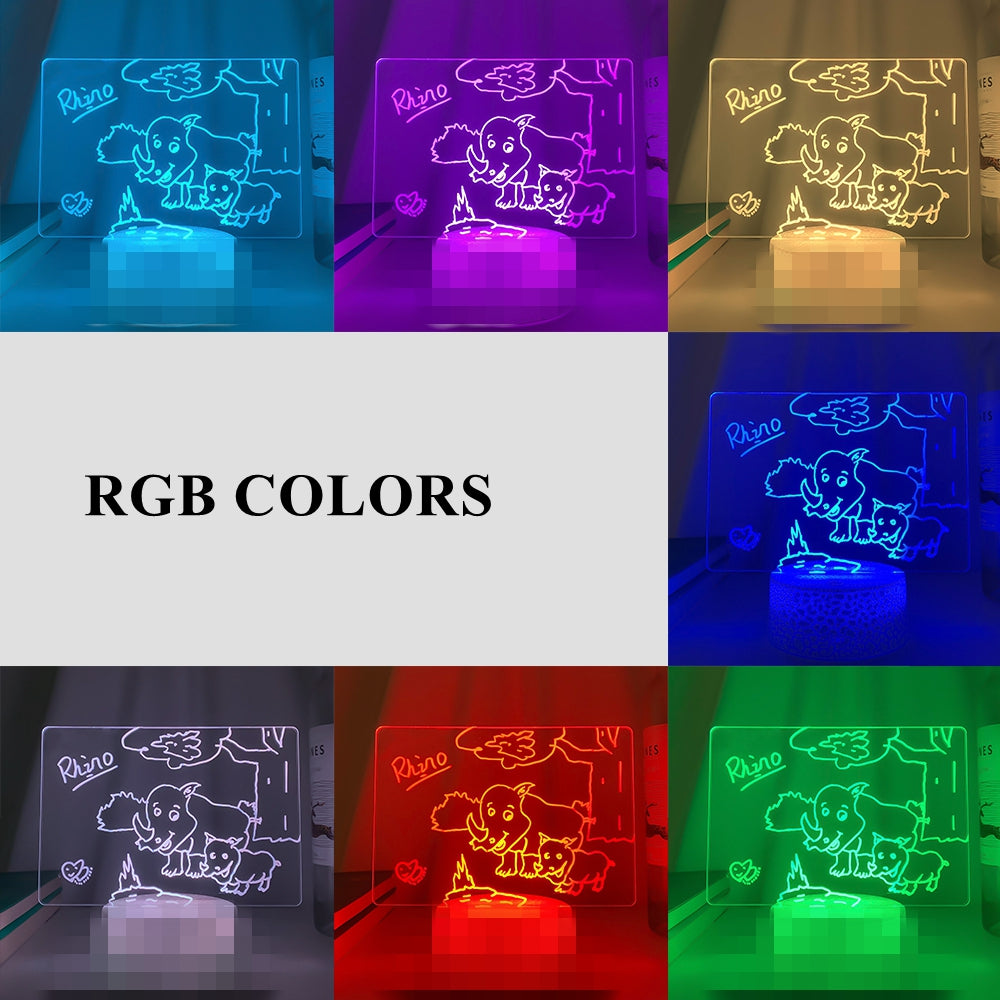 HomiraBloom | LumiNote – Creative Acrylic Message Board with Wooden Glow Base