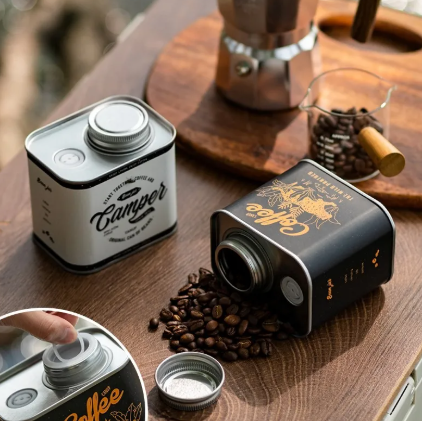 HomiraBloom RetroLock – Coffee Bean Sealed Cans & Tinplate Camping Organizer