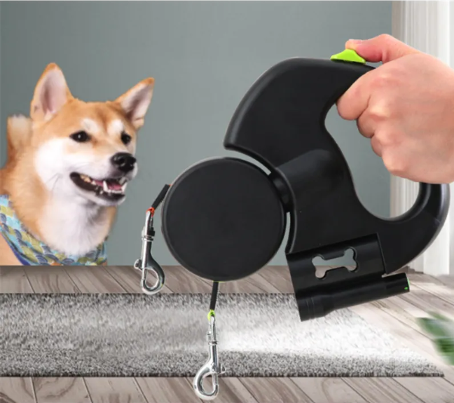 HomiraBloom | TwinWalk Pro – 360° Tangle-Free Double Retractable Leash