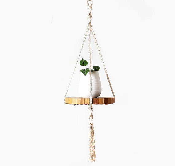 HomiraBloom | IvyTier – Handcrafted Boho Macrame Plant & Tray Hanger